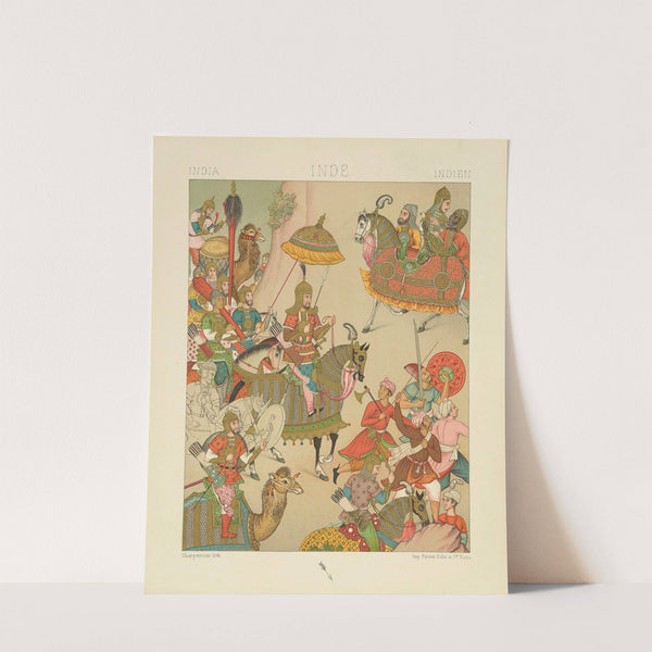 Costume de guerre du XVIe siècle;empereur Mogol conduisant une expédition militaire (1876-1888) by Auguste Racinet