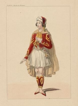 Costume de Petipa, rôle d’Achmet, dans La péri, ballet, acte II, Académie royale de musique (1843)