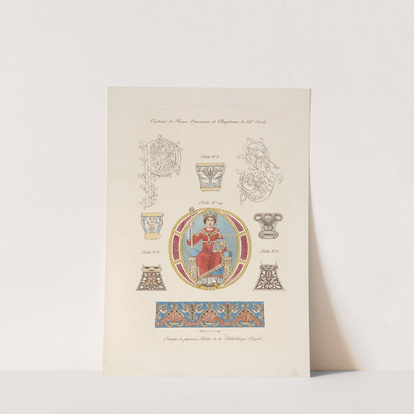 Costume de reine, ornemens et chapiteaux du XIIe. siècle. by Nicolas Xavier Willemin