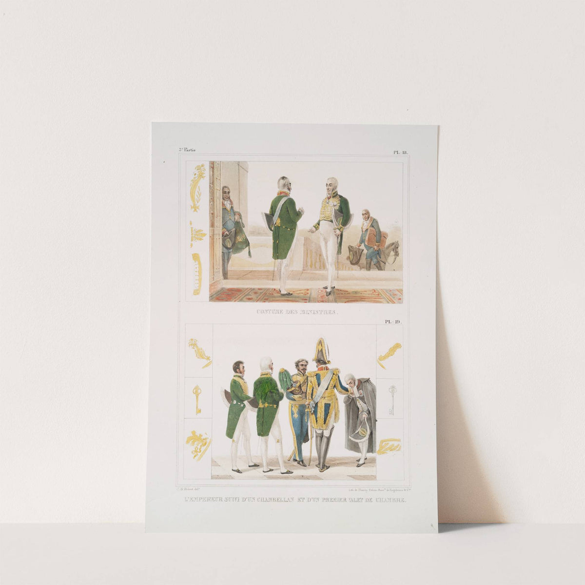 Costume des ministres; L’Empereur suivi d’un chambellan et d’un premier valet de chambre (1834 - 1839) by Jean Baptiste Debret