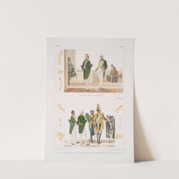 Costume des ministres; L’Empereur suivi d’un chambellan et d’un premier valet de chambre (1834 - 1839) by Jean Baptiste Debret