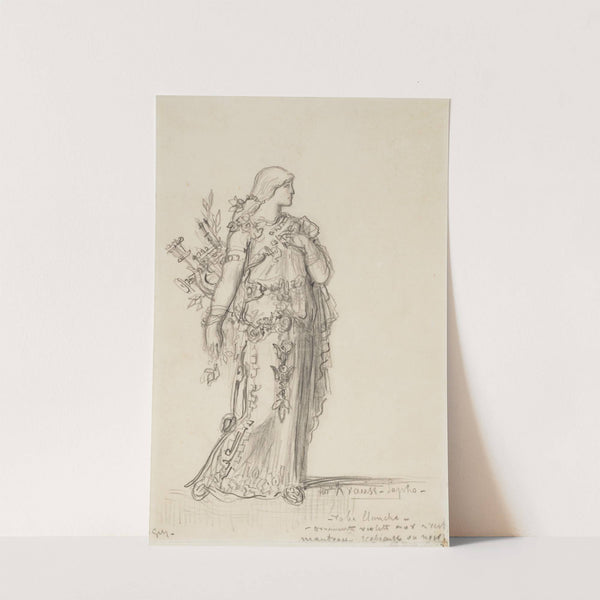 Costume design for Sapho by Gustave Moreau