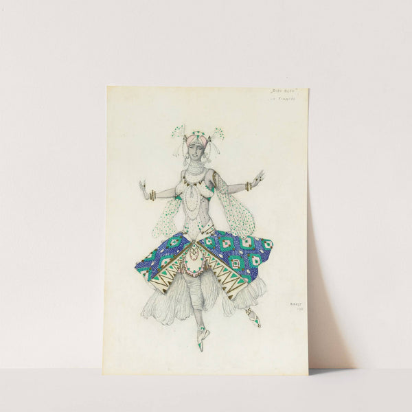 Costume Design For Tamara Karsavina As La Fiancée In Le Dieu Bleu by Léon Bakst