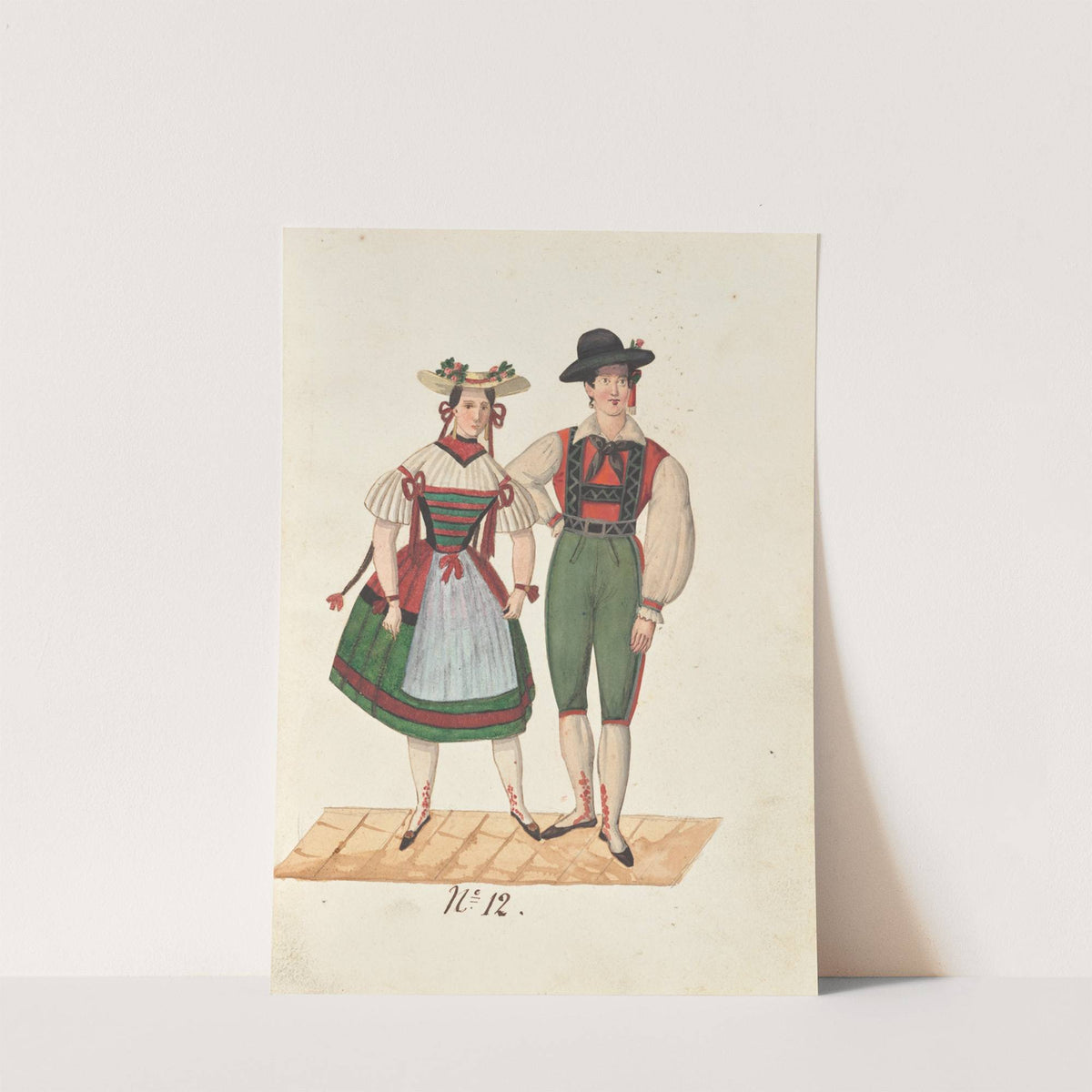 Costume designs for the ballet La Pastorella Svizzera Pl.12 by Vincenzo Battistini