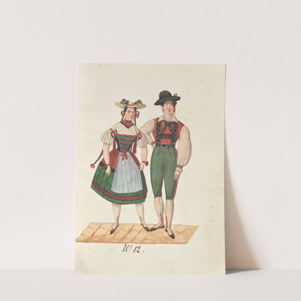 Costume designs for the ballet La Pastorella Svizzera Pl.12 by Vincenzo Battistini