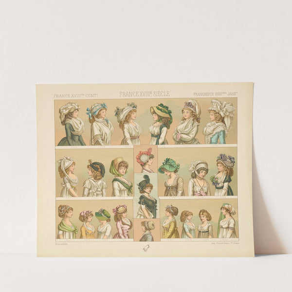 Costume feminin, parure de la tete et du corsage, modes (1876-1888) by Auguste Racinet