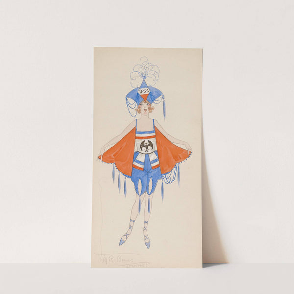 Costume for girls in red, white, and blue (1922) by Will R. Barnes