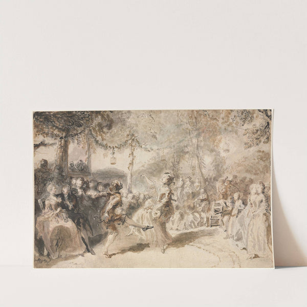 Costumed Dancers Performing in a Garden Tavern (1756) by Gabriel de Saint-Aubin
