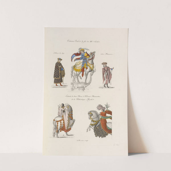 Costumes civils de la fin du XIVe. siècle. Heures de 1390. même manuscrit. by Nicolas Xavier Willemin