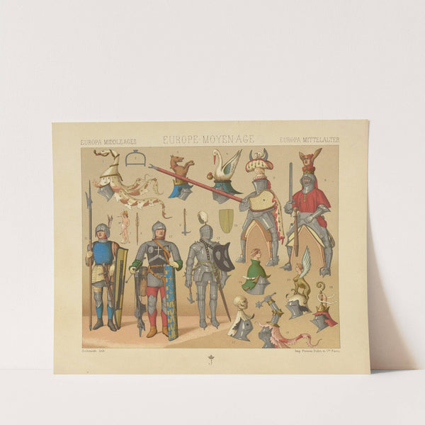 Costumes de guerre, de joute et de tournoi – les hauts cimiers (1876-1888) by Auguste Racinet