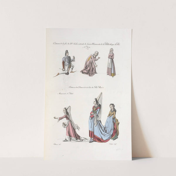 Costumes de la fin du XVe. siècle, extraits de divers manuscrits de la bibliothèque du roi. no. 6712. 3; by Nicolas Xavier Willemin