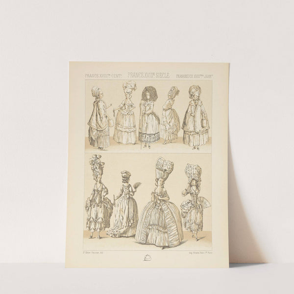 Costumes feminins – modes du temps de Louis XVI – premiere periode (1876-1888) by Auguste Racinet