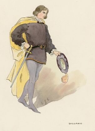 Costumes for Merchant of Venice, Merry wives of Windsor, and Twelfth night Pl.09 (19th Century)