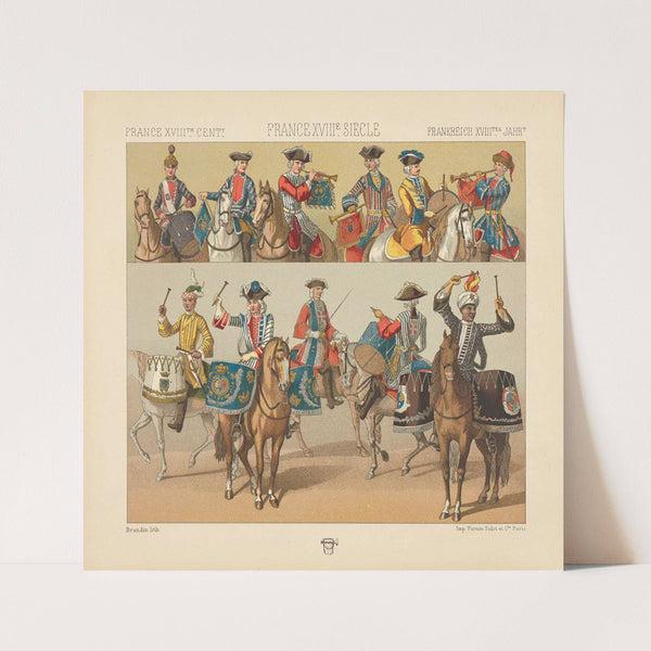 Costumes militaires, musique de la cavalerie (1876-1888) by Auguste Racinet