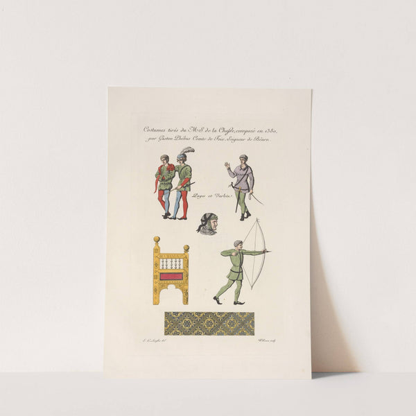 Costumes tirés du MS. de la chasse; composé en 1380, par Gaston Phébus comte de Foix, seigneur de Béarn. by Nicolas Xavier Willemin