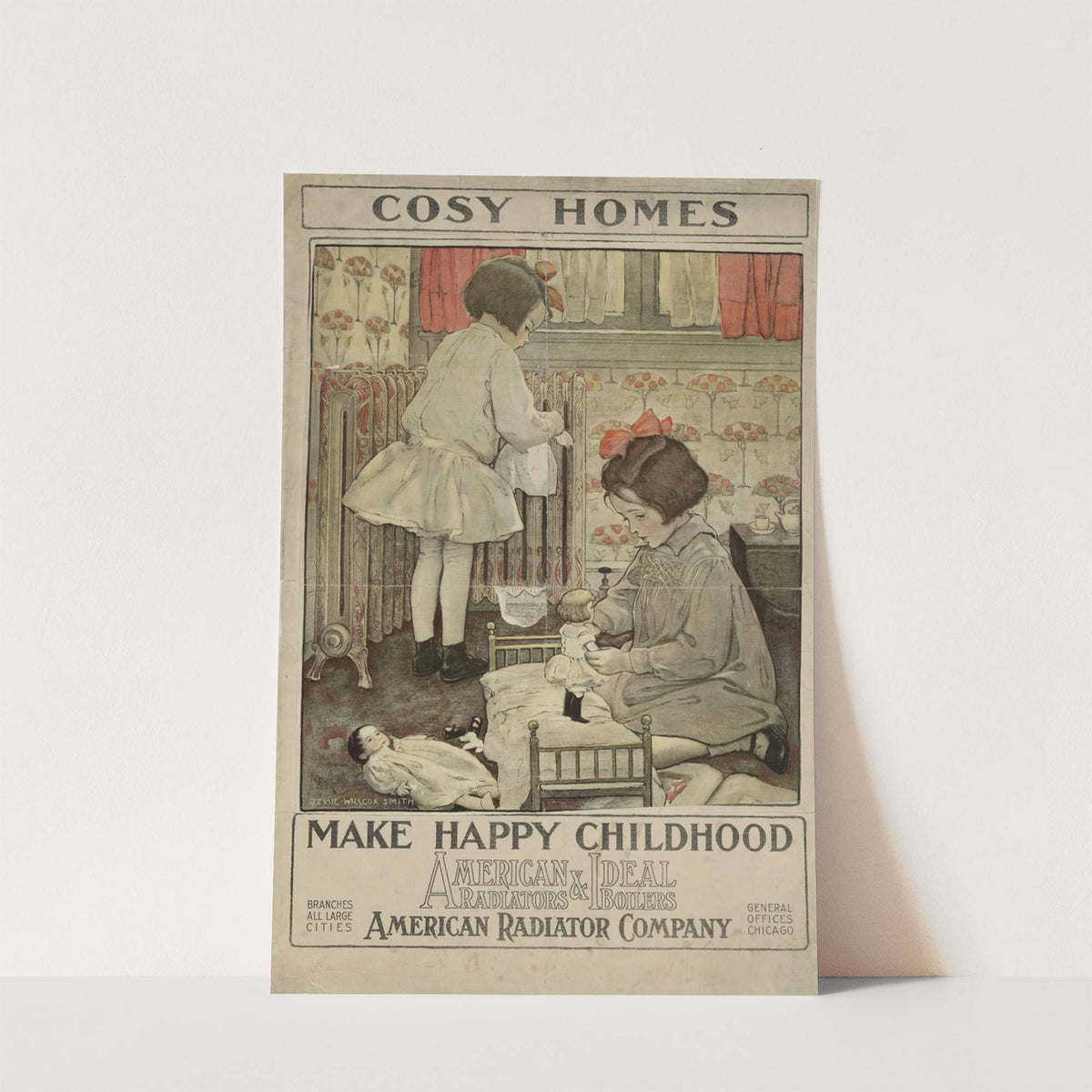 Cosy homes make happy childhood American Radiators & Ideal Boilers by Jessie Willcox Smith