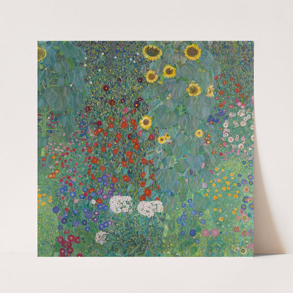 Cottage garden with sunflowers (1907) by Gustav Klimt