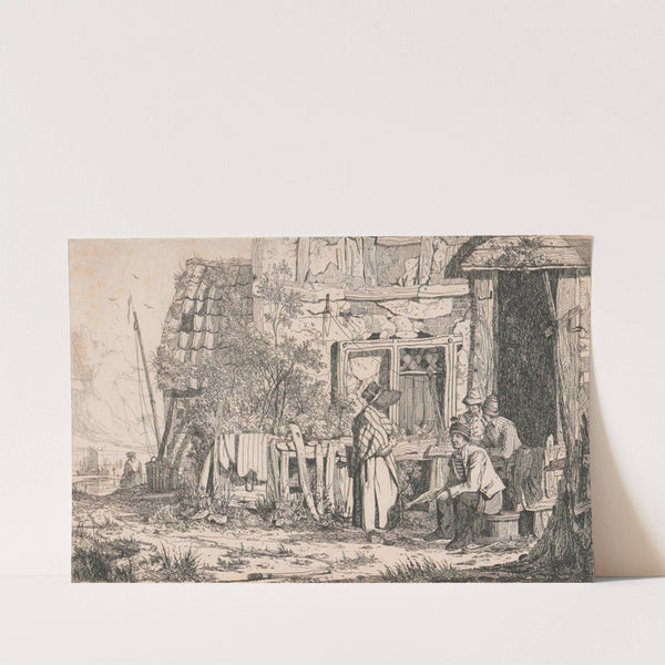 Cottage with People by Joseph Stannard