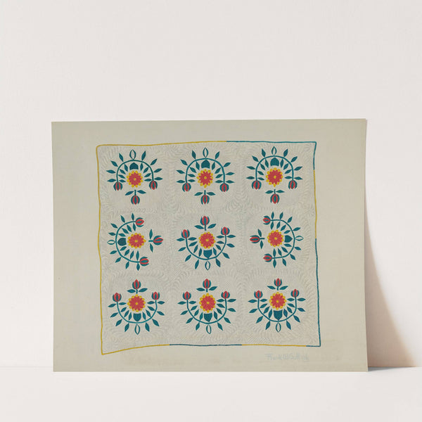 Cotton Quilt - Tulip Design by Frank Gutting