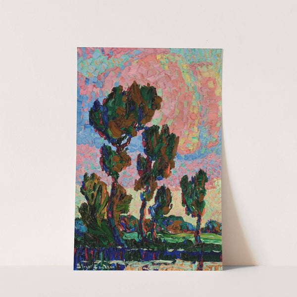 Cottonwood Trees and Pond by Birger Sandzén