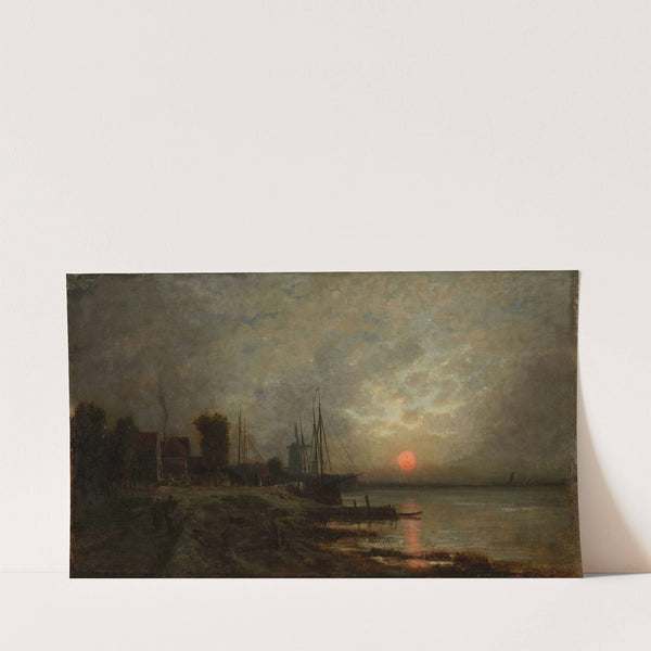 Coucher de soleil en Hollande (1857) by Auguste Anastasi