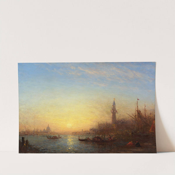 Coucher de soleil, quai des Esclavons, Venise by Félix Ziem