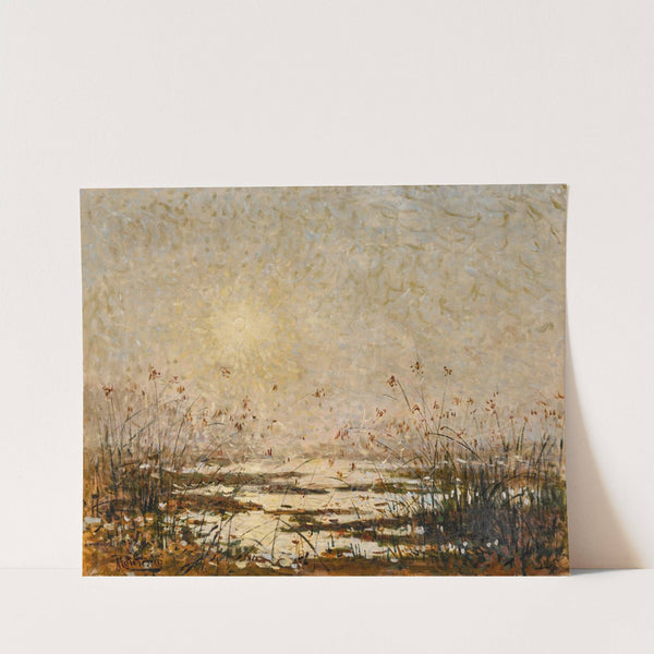 Coucher de soleil sur le marais fleur by Pierre-Eugène Montézin