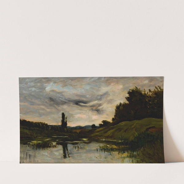 Coucher Du Soleil Sur La Rivière by Charles François Daubigny