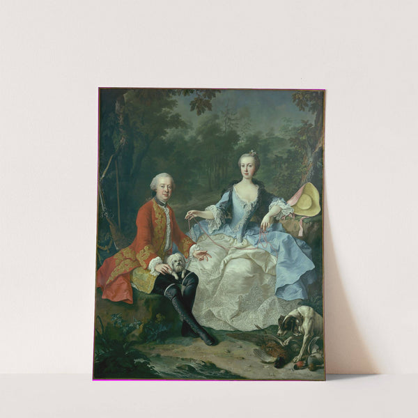 Count Giacomo Durazzo in the Guise of a Huntsman with His Wife (Ernestine Aloisia Ungnad von Weissenwolff) by Martin van Meytens