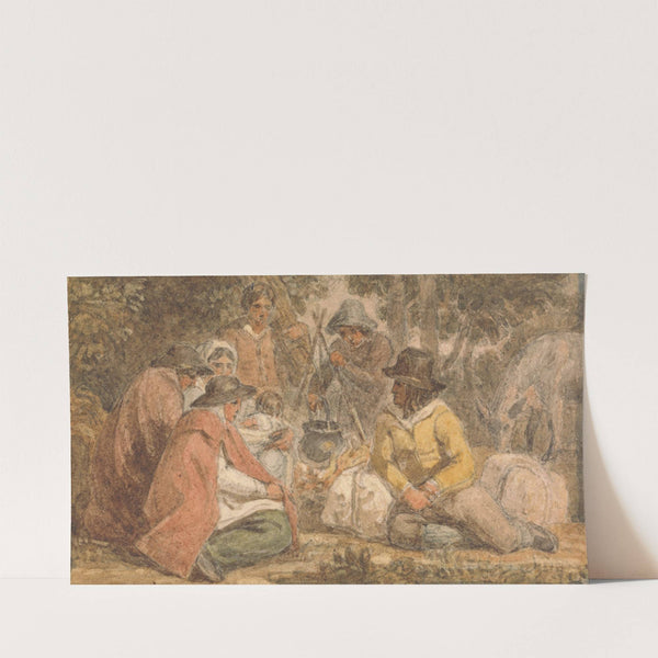 Country Folk Gathered Around a Cooking Pot by Joshua Cristall