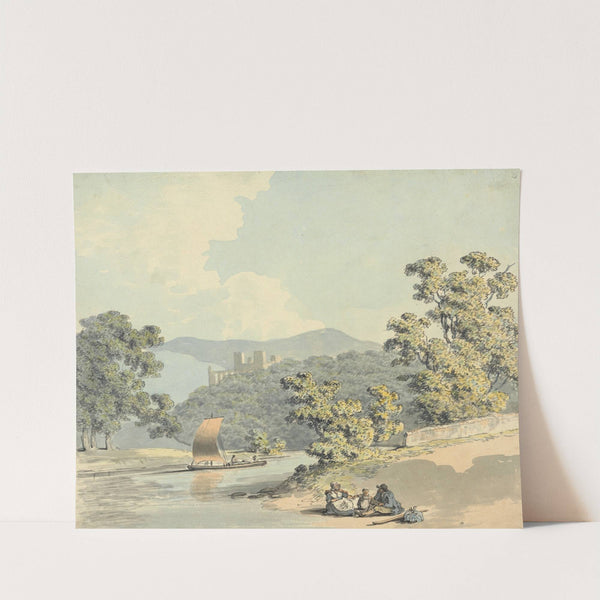 Country Folk with a Child, Beside a River by Samuel Howitt
