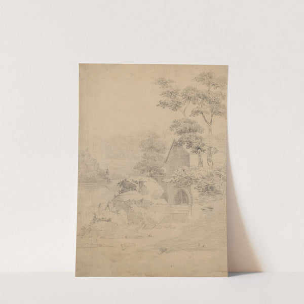 Country mill with waterwheel by John Rubens Smith