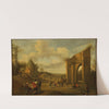 Countryside landscape with peasants by Joost Cornelisz Droochsloot