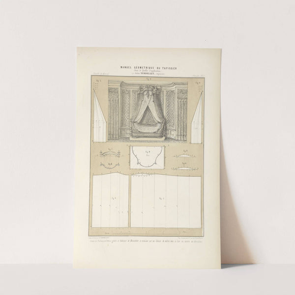 Coupe de rideaux de bonne-grâce et rideaux de mousseline se croisant sur un châssis de milieu dont la face est cintrée en élevation. (1859) by Jules Verdellet