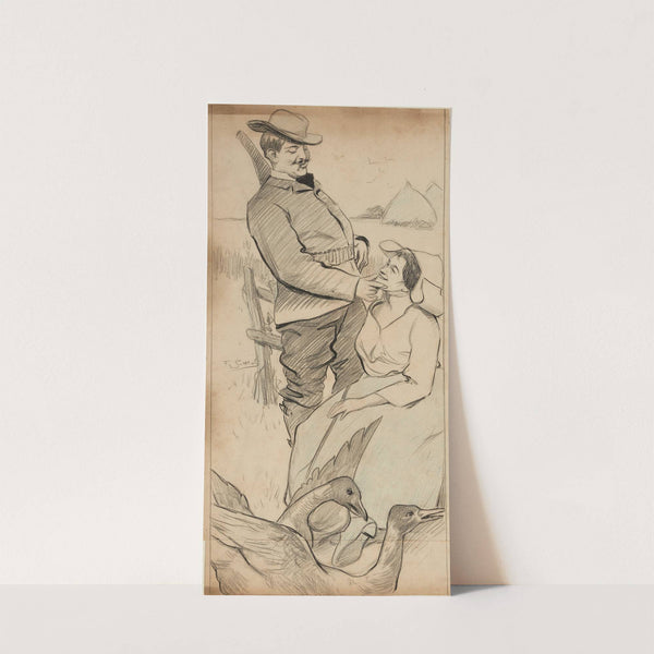 Couple à la campagne by Fernand Louis Gottlob