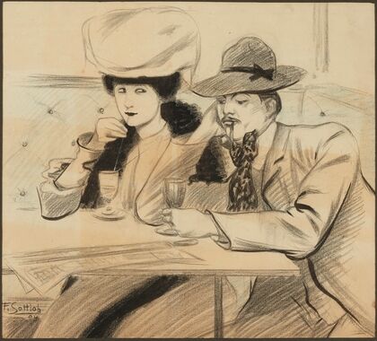 Couple au restaurant (1904)