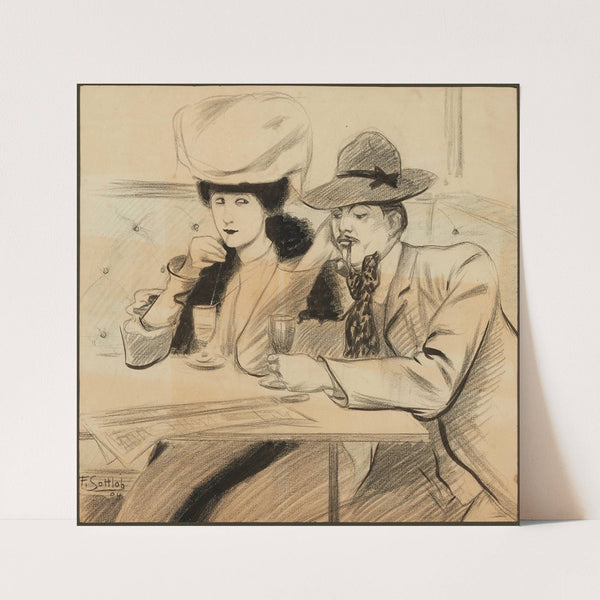 Couple au restaurant (1904) by Fernand Louis Gottlob