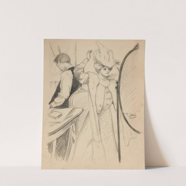 Couple dans un intérieur by Fernand Louis Gottlob