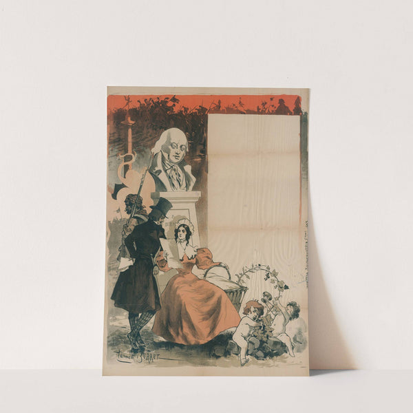 Couple devant un buste sculpté (1880-1900) by Léonce Burret