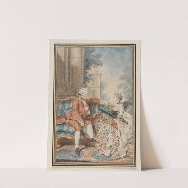 Couple on a canapé by Louis Carrogis Carmontelle