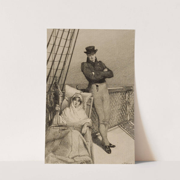 Couple on deck of ship by William Harry Warren Bicknell