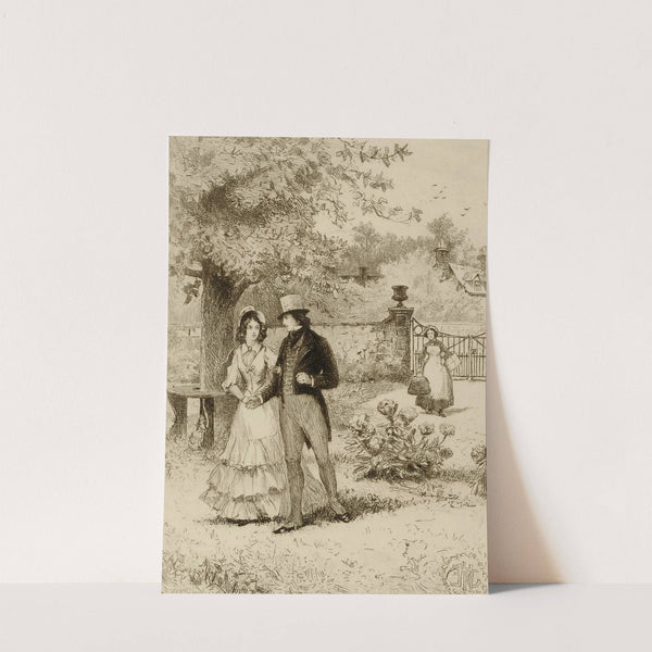 Couple walking in a garden by William Harry Warren Bicknell