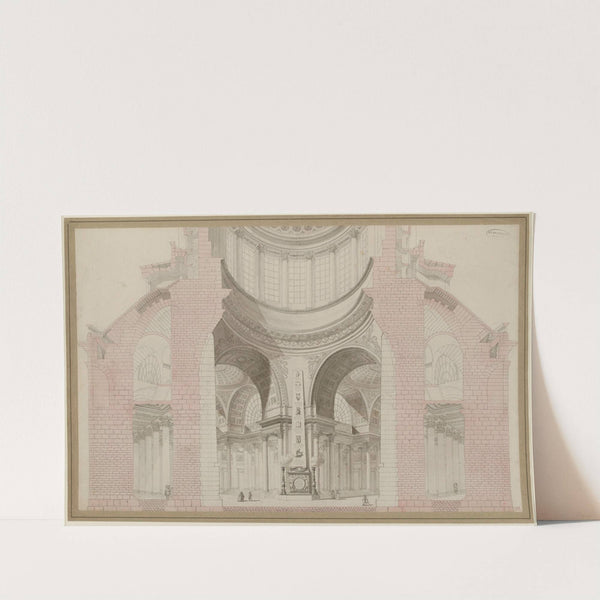 Coupole du Panthéon, coupe, projet de décoration intérieure by Alexandre Théodore Brongniart