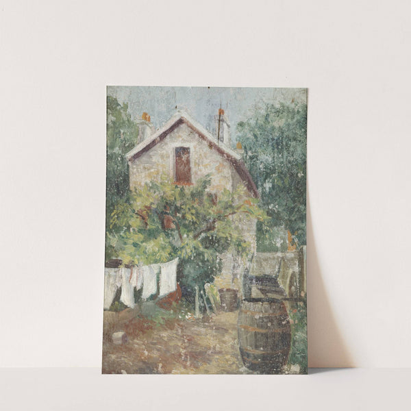 Cour de maison avec linge séchant by Eugène Atget