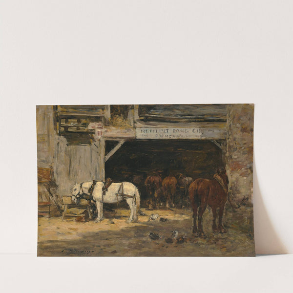 Cour et écurie d’un loueur (circa 1885-1890) by Eugène Boudin