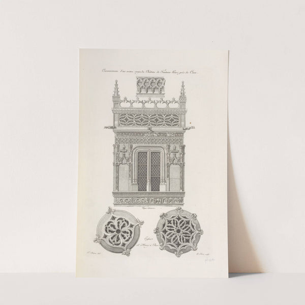 Couronnement d'un avant corps, du château de Fontaine Henri, près de Caen. Église St. Merry à Paris. by Nicolas Xavier Willemin