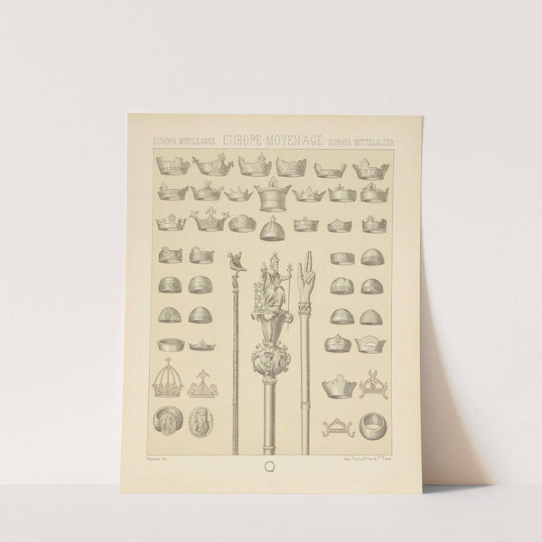 Couronnes des rois, sceptres, main de justice, annulaire (1876-1888) by Auguste Racinet