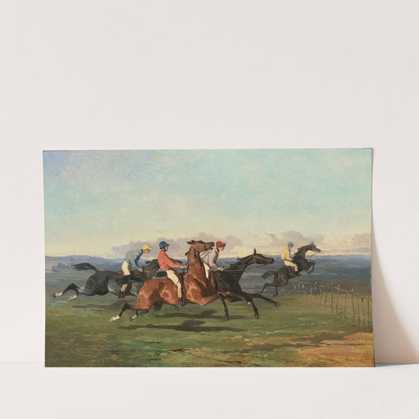 Course d’obstacles à quatre jockeys by Alfred De Dreux