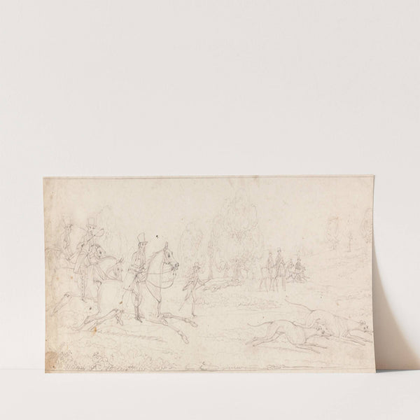 Coursing: a Group of Riders Galloping From Left After a Couple of Greyhounds by James Pollard