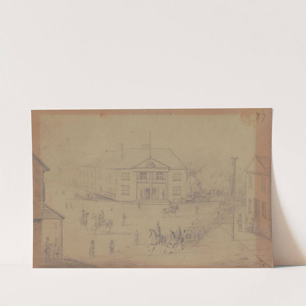 Court House in Corinth, Miss., 32nd Regt. I.V., entering Corinth by Adolph Metzner